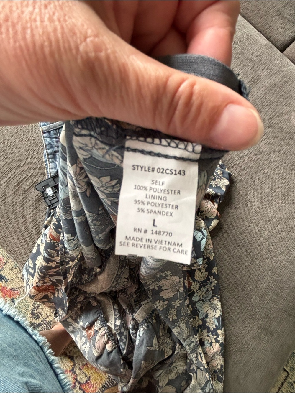 Sienna Sky LARGE Navy Floral Tiered Maxi Skirt Boho Cottagecore Prairie - Picture 6 of 9
